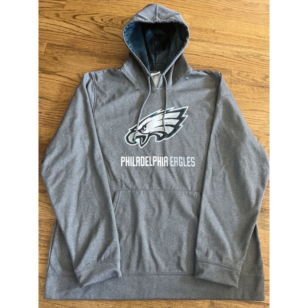 Philadelphia Eagles NFL Team Football Gray Hooded Sweatshirt Fleece Men’s XL